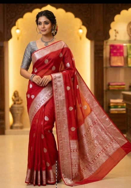 Elegant Designer Orange Sarees for Every Occasion DesiColorClothing