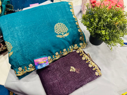 Designer Crushed Sarees Online | Elegant & Trendy DesiColorClothing