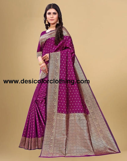 Purple Banarasi Silk Saree