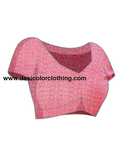 Rose Pink Printed Georgette Saree