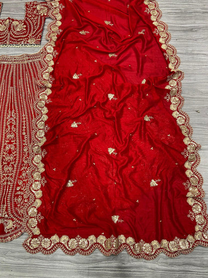 Product Image - Stunning Designer Lehenga Red
