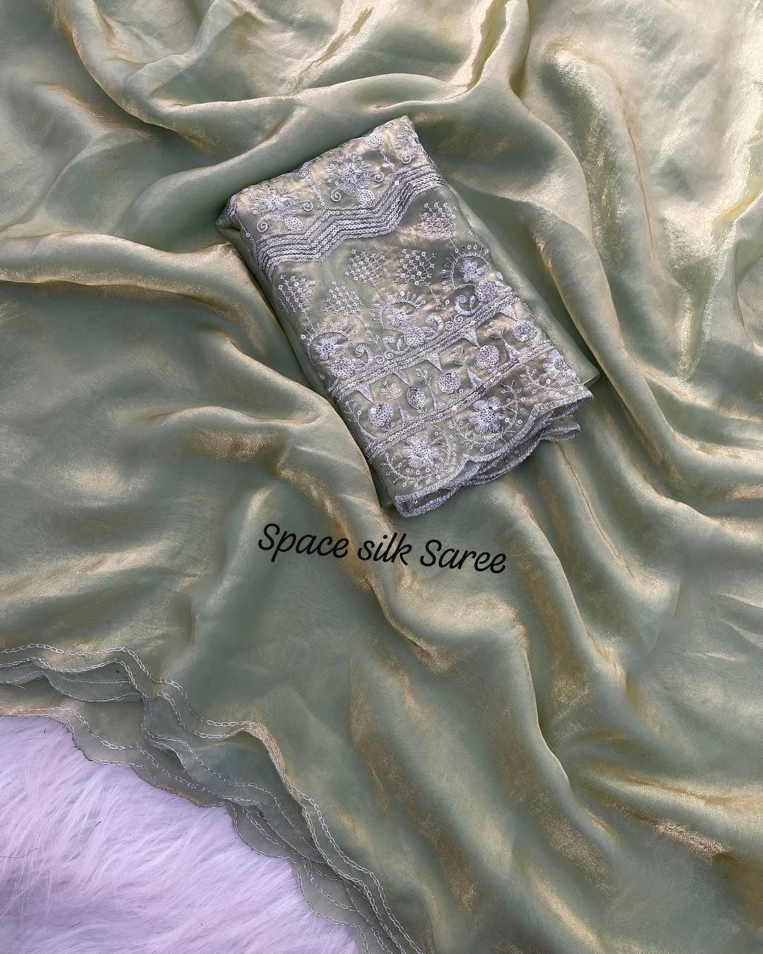 Product Image - Designer Silk Saree with Embroidery Work