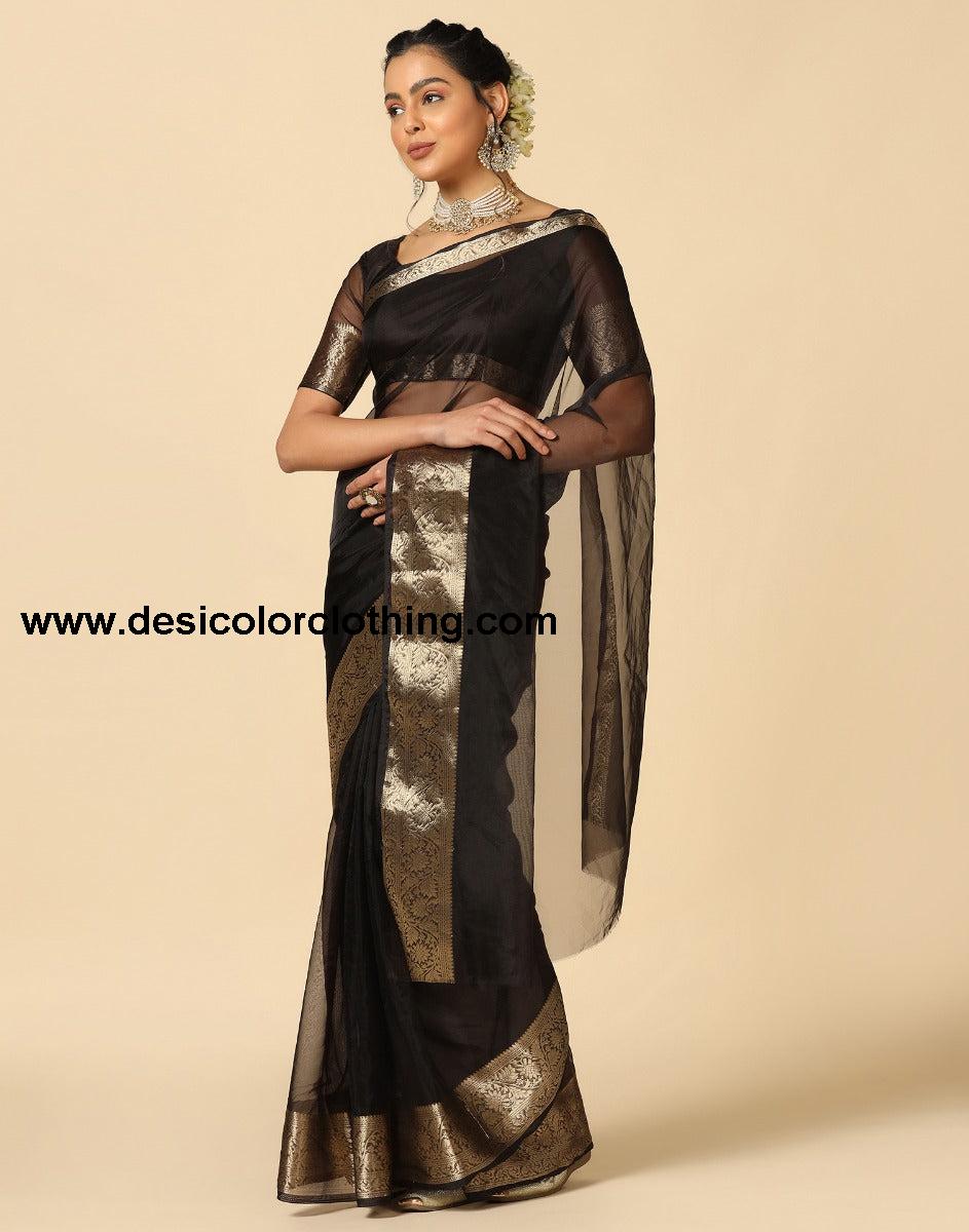 Black Organza Saree