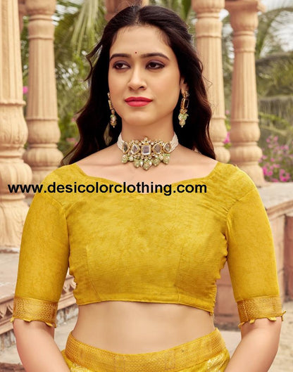 Yellow Chiffon Printed Saree