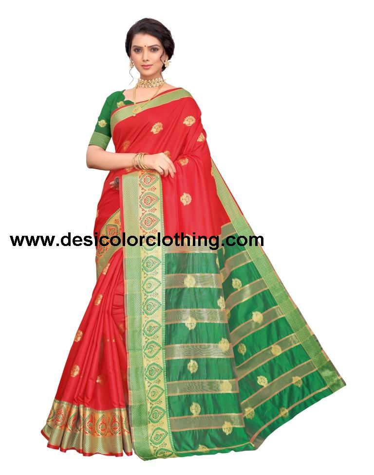 Red Banarasi Silk Saree