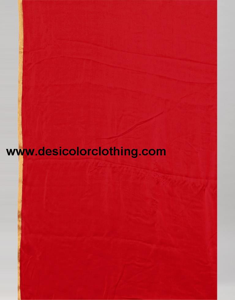 Red Chiffon Saree