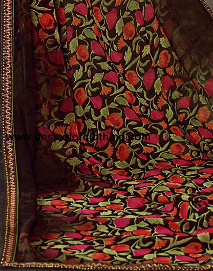 Black Georgette Printed Saree