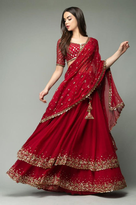 Product Image - Luxurious Designer Gajji Silk Suit & Banarasi Lehenga Choli for Festive & Wedding Wear