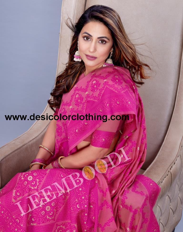 Pink Cotton Saree