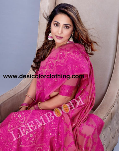 Pink Cotton Saree