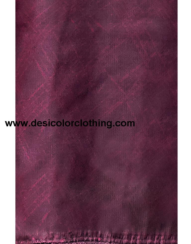 Wine Cotton Printed Unstitched Salwar Suit