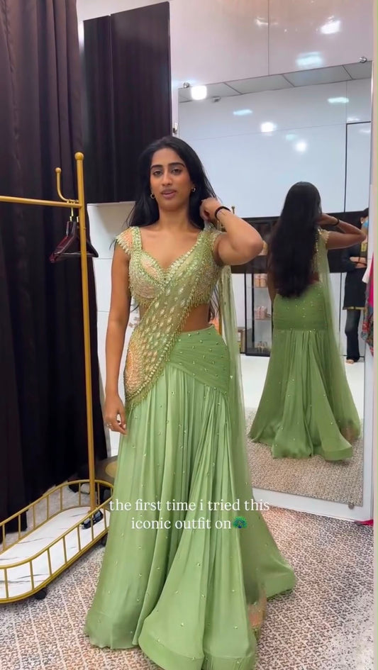 Product Image - Designer lehengas with saree fully trending - 1