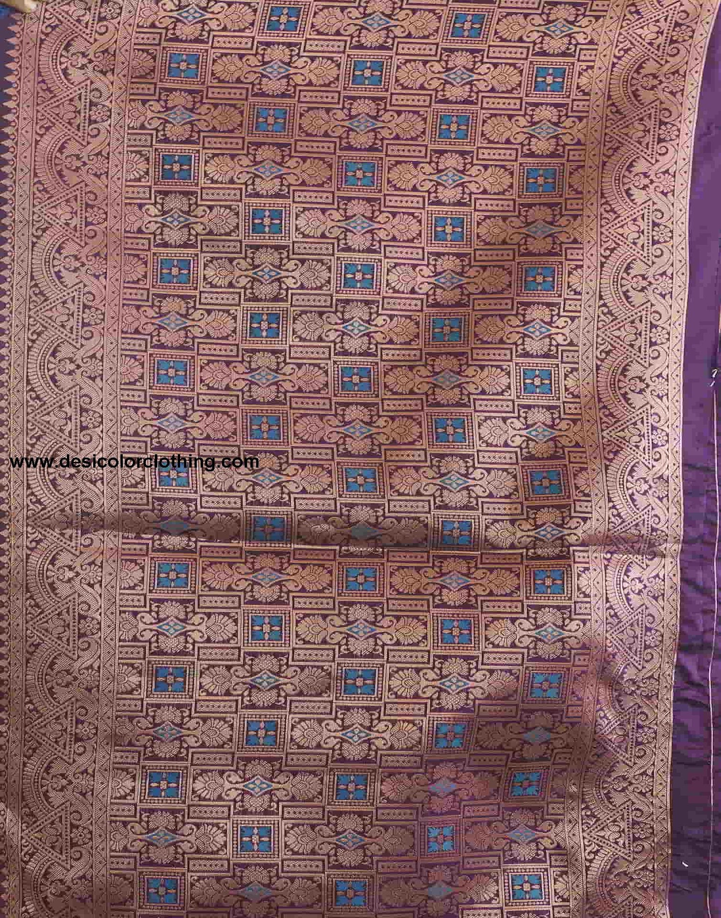Purple Banarasi Silk Woven Saree