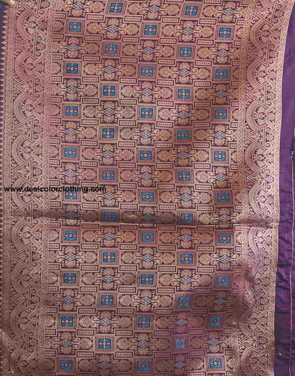 Purple Banarasi Silk Woven Saree