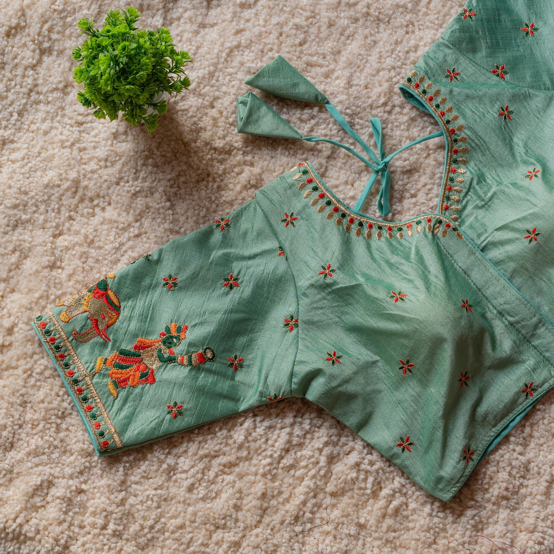 Product Image - Exquisite Festival Wear Blouse with Embroidery and Sequence Work