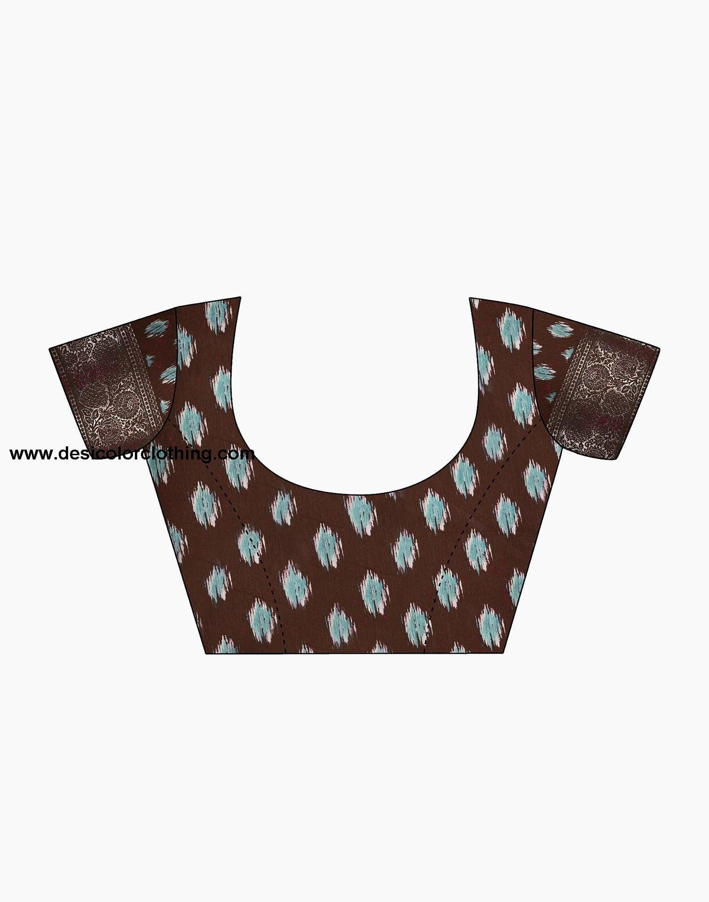 Brown Silk Printed Saree