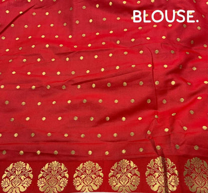 Product Image - Elegant Designer White to Red & Black to Red Soft Silk Saree with Bentex Border