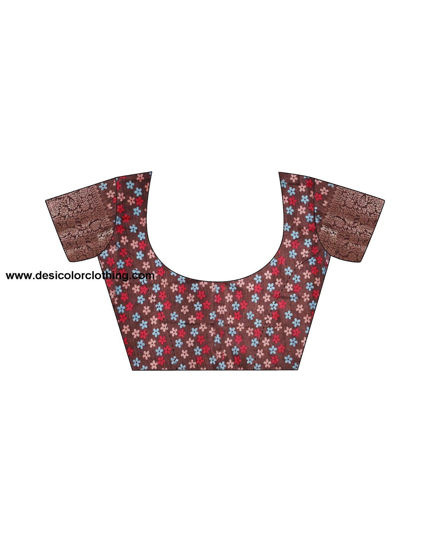 Brown Silk Printed Saree