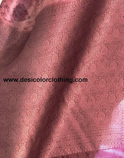 Pink Silk Printed Saree