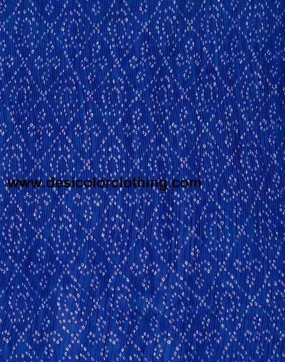 Royal Blue Bandhani Georgette Saree