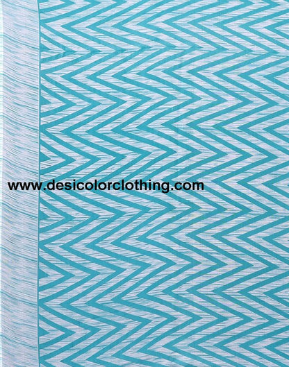 Turquoise Georgette Printed Saree
