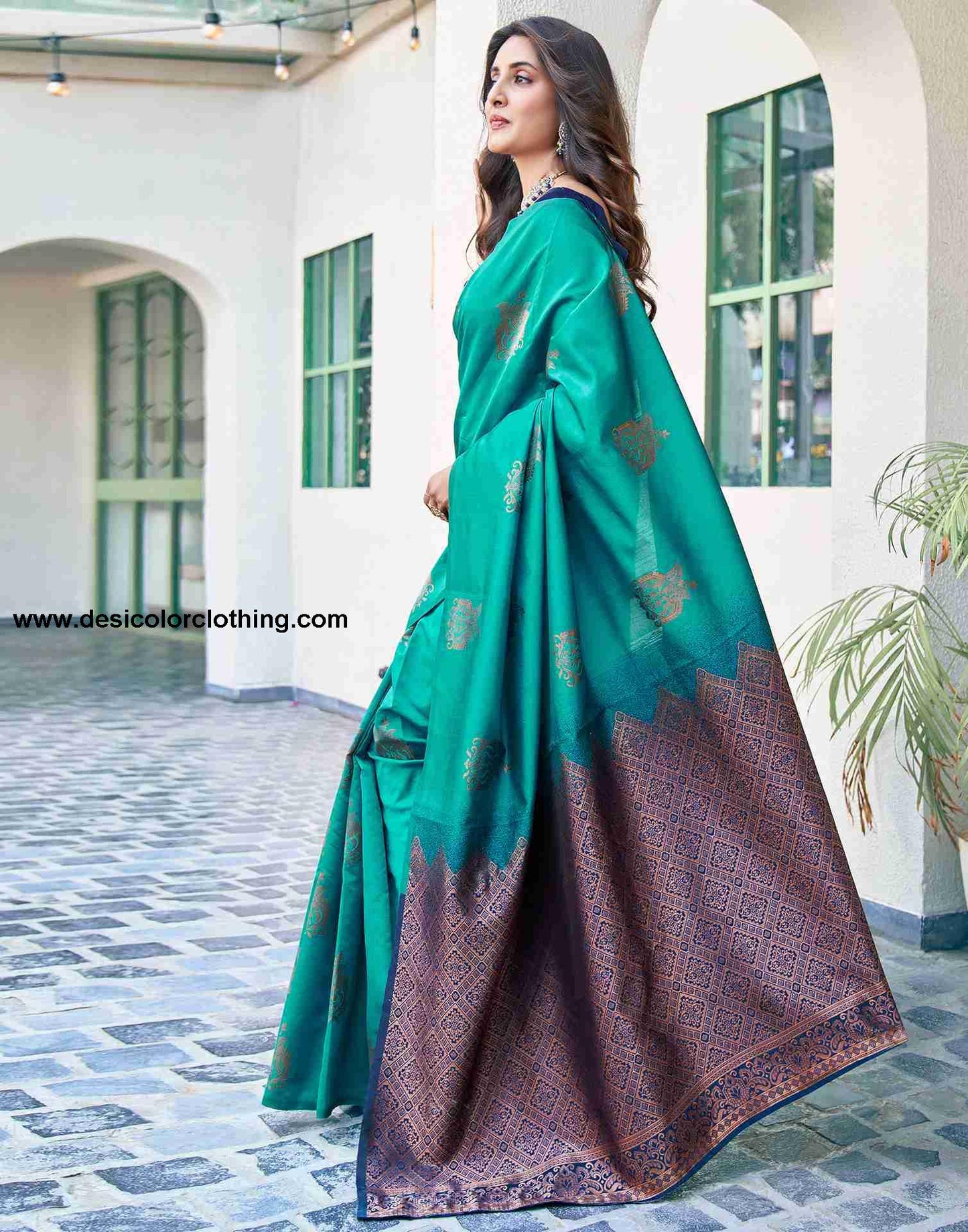 Blue Silk Woven Saree