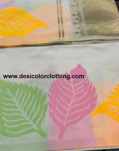 White Silk Woven Sarees