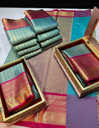 Product Image - Designer Saree in Georgette Fabric | Soft Banarasi Pattu Brocade