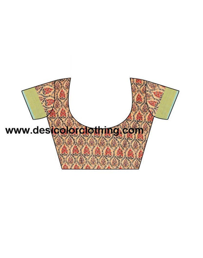 Orange Cotton Printed Saree | 1939S212