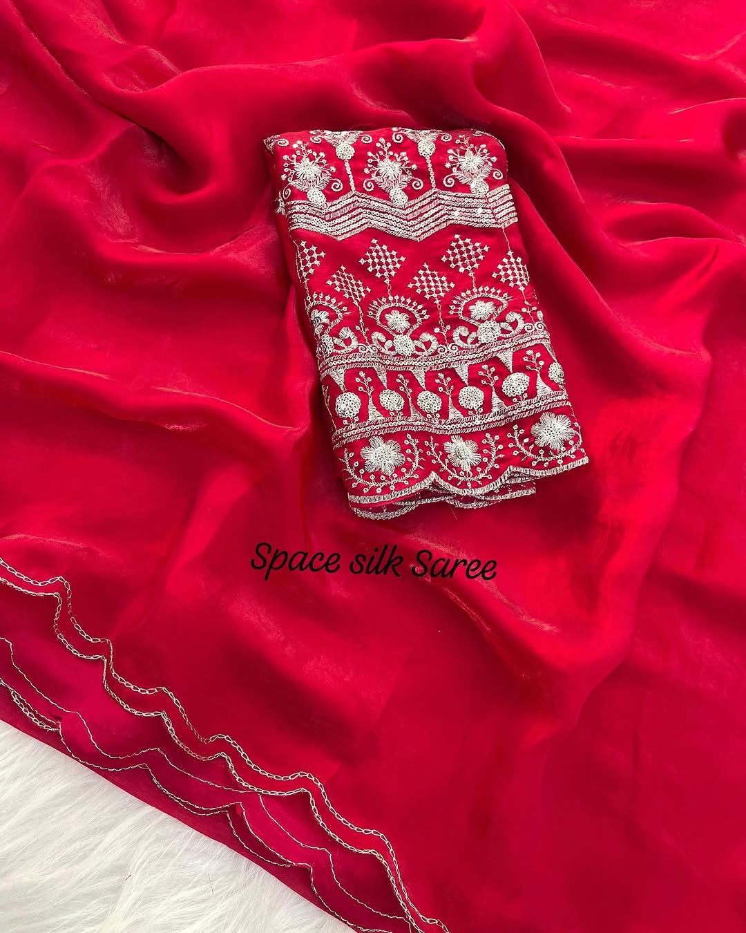 Product Image - Designer Silk Saree with Embroidery Work