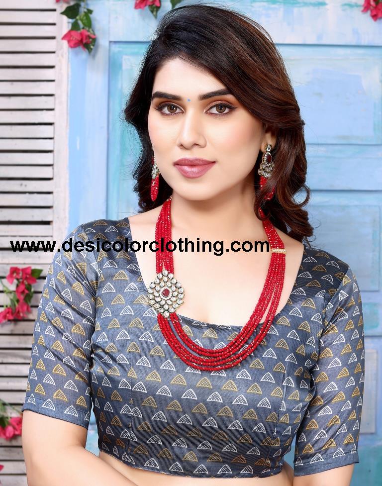 Steel Grey Silk Bandhani Printed Saree
