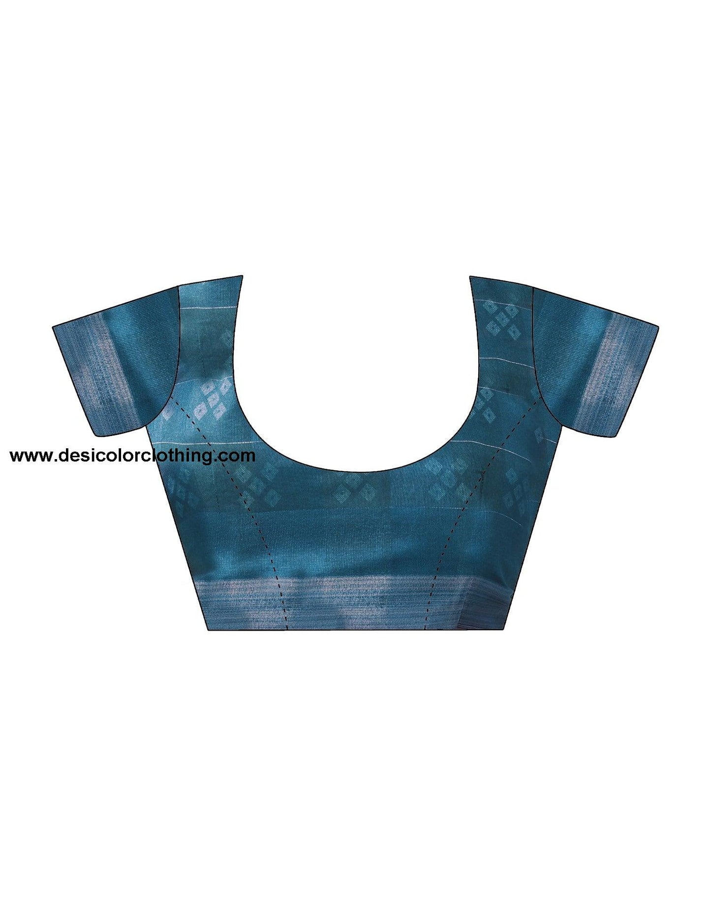 Blue Printed Cotton Bandhani Saree