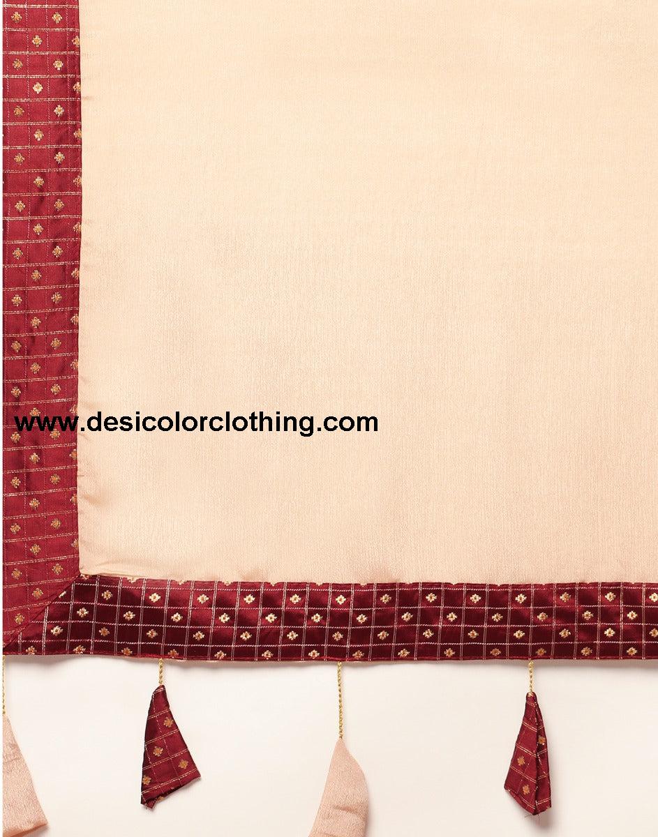 Beige Banarasi Chiffon Saree