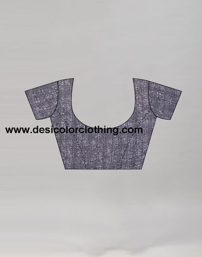 Stone Grey Printed Saree | 1989S385