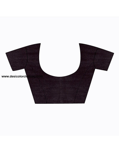 Black Plain Georgette Saree