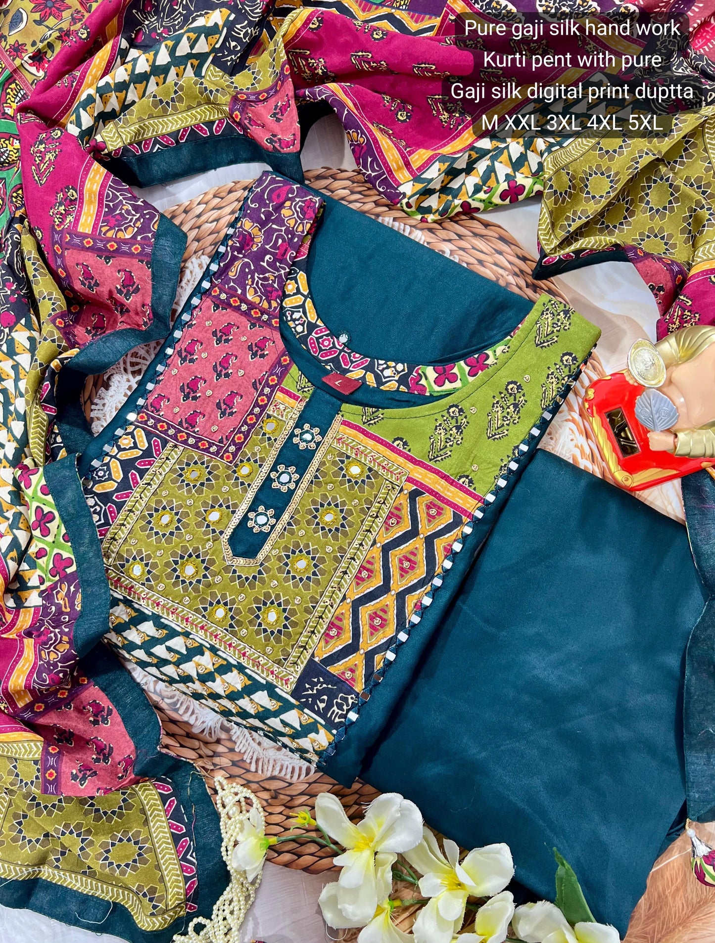 Product Image - Designer Gajji Silk 3-Piece Suit Set – Perfect for Weddings & Festivals