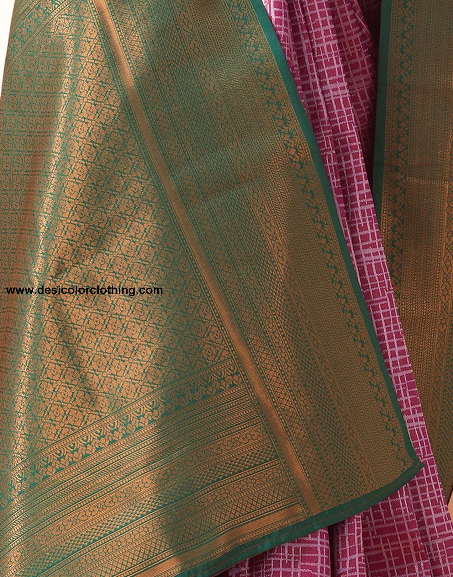 Dark Green Jacquard Silk Saree