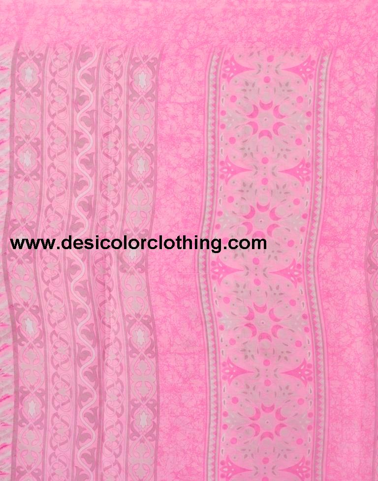 Pink Georgette Printed Saree