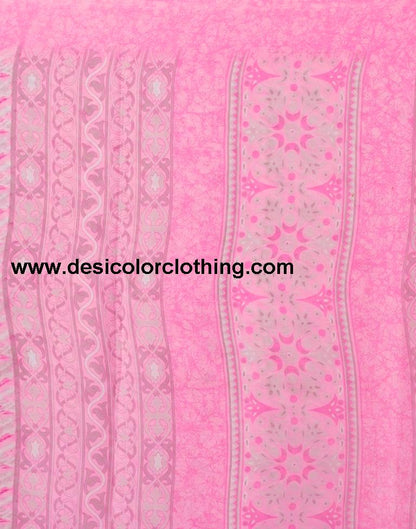 Pink Georgette Printed Saree