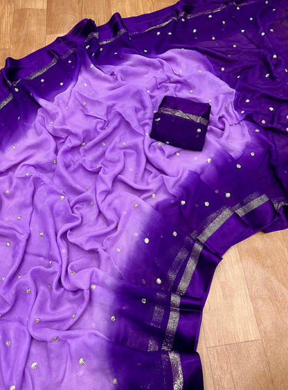 Product Image - Designer Georgette Pallu Saree with Sequins Work