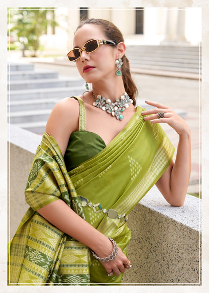 Product Image - RajYog Designer Ikkat Pattern Georgette Saree - Festive Wear & Wedding Outfits