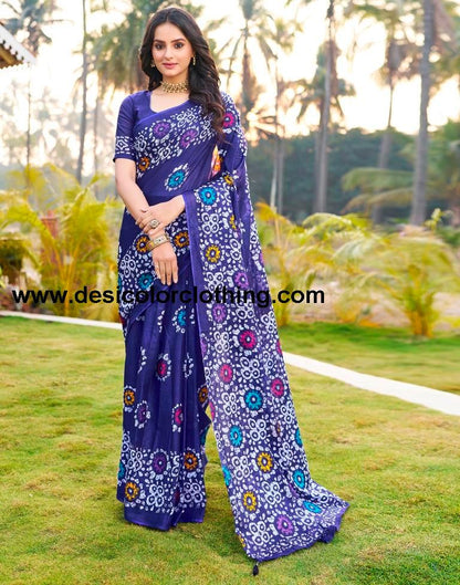 Violet Cotton Printed Ready To Wear