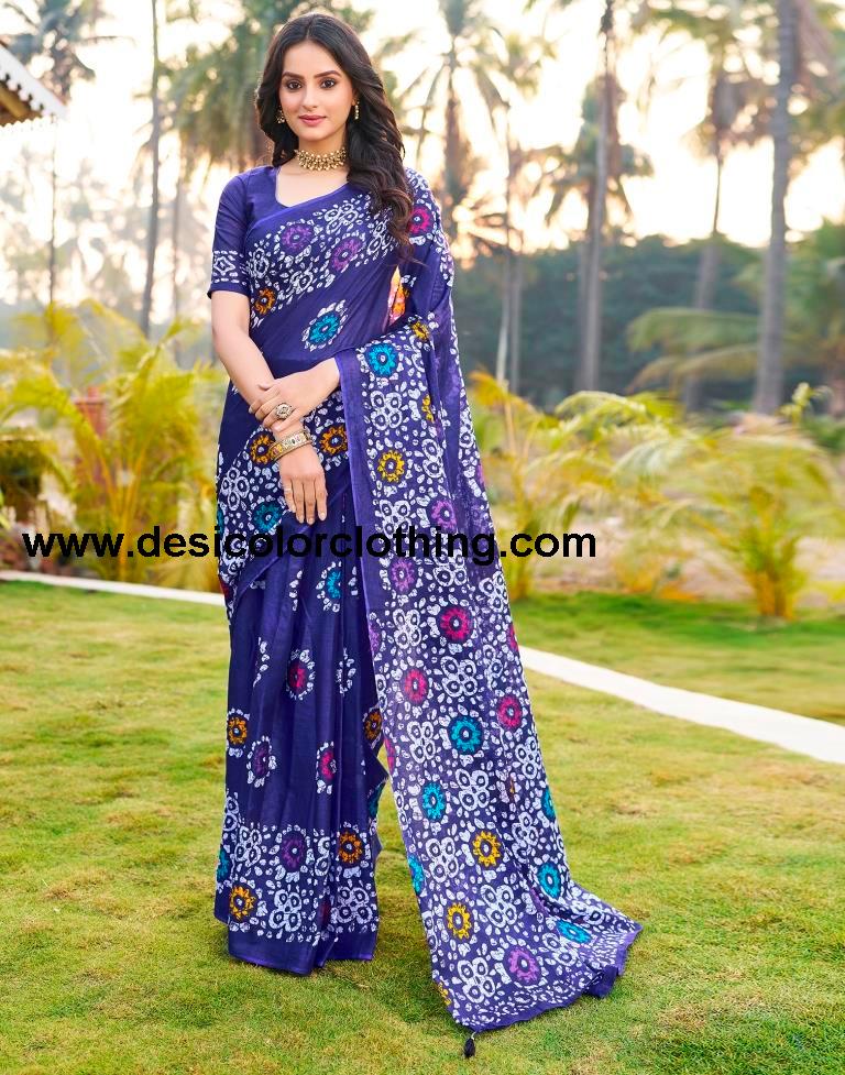 Violet Cotton Printed Ready To Wear