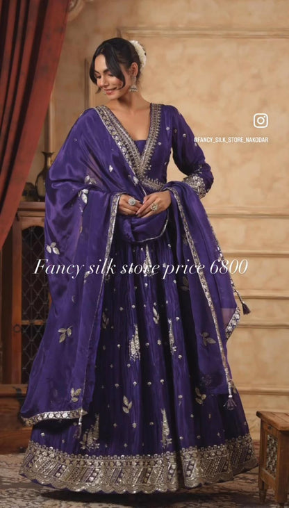 Product Image - New Aliya-Cut Gown-Pent Dupatta Set - Ready to Wear