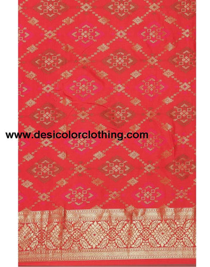 Red Coloured Poly Silk Banarasi Jacquard Saree | SLV2194S1175