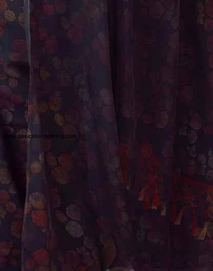 Black Georgette Printed Saree