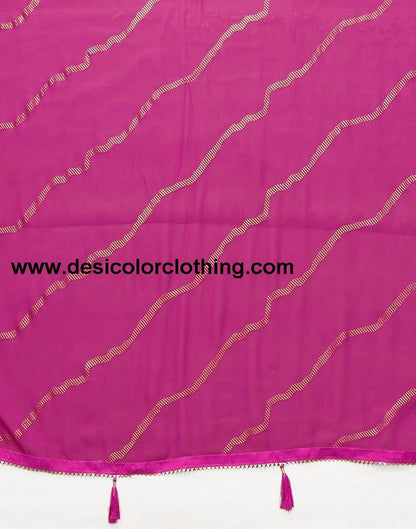 Rani Pink Georgette Printed Saree