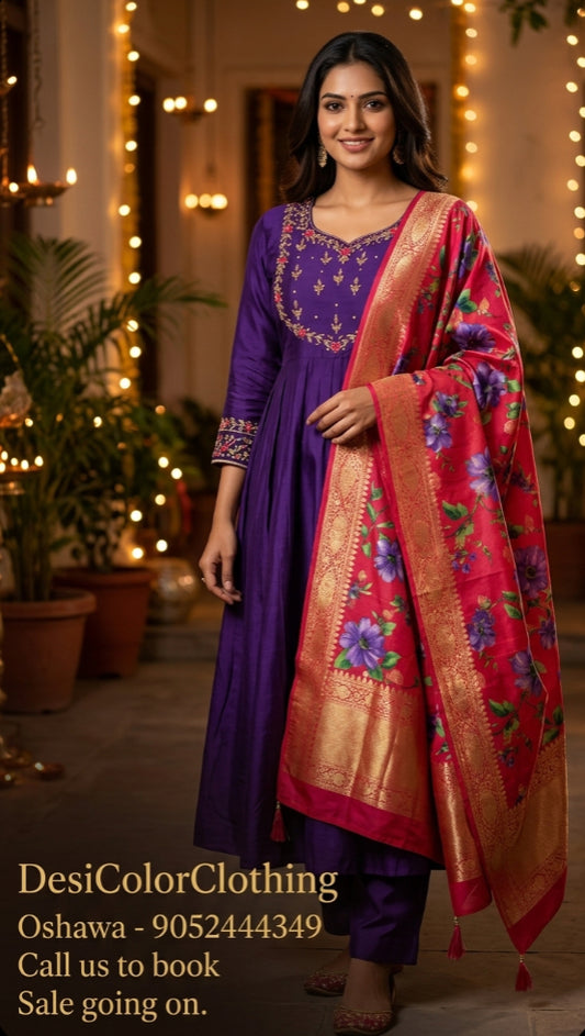 Product Image - Elegant Purple Designer Suit - 1