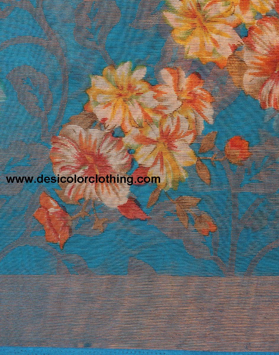 Rama Green Brasso Saree