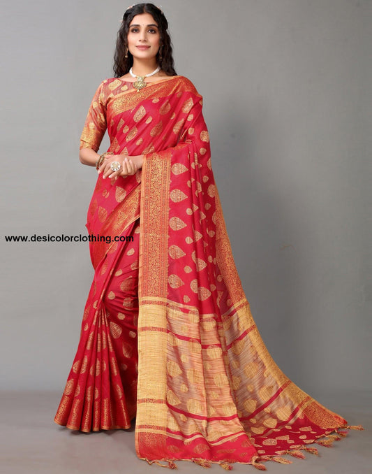 Red Banarasi Silk Saree